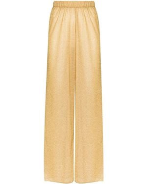 Oséree Lumière Metallic Wide Leg Trousers - Yellow