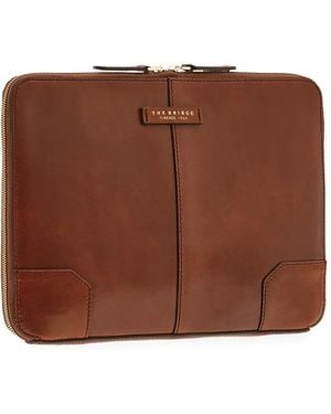 The Bridge Vespucci Logo-Plaque Leather Document Holder - Brown