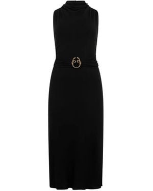 Roberto Cavalli Snake-Detail Midi Dress - Black