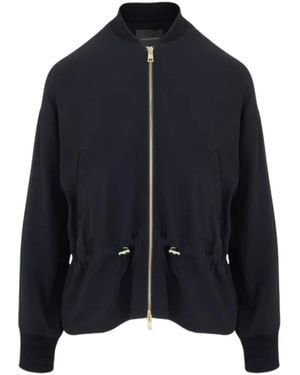 Lorena Antoniazzi Zip-Fastening Drawstring Bomber Jacket - Blue