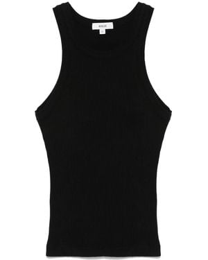 Agolde Rayne Ribbed-Knit Tank Top - Black