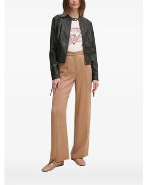 Guess Zip-Fastening Panelled Jacket - Brown