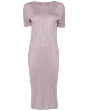 Pleats Please Issey Miyake Midikleid Mit Falten - Pink