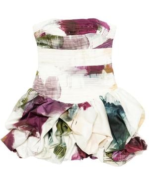 Aje. Violette Bubble-Hem Mini Dress - White
