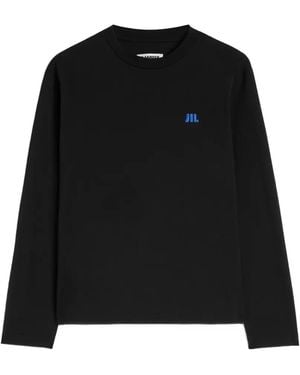 Jil Sander Logo-Embroidered Long-Sleeve T-Shirt - Black