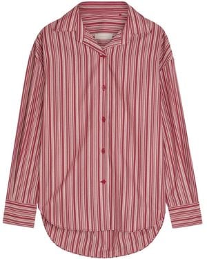 Faithfull the Brand Striped-Pattern Buttoned Shirt - Red