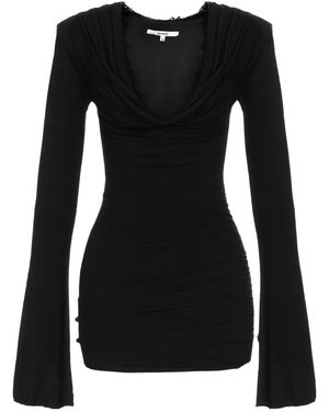 MANURI Alma Lace-Trim Mini Dress - Black