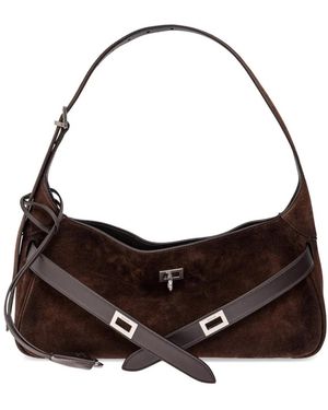 Balenciaga Bel Air Schultertasche Mit Schnallendetail - Braun