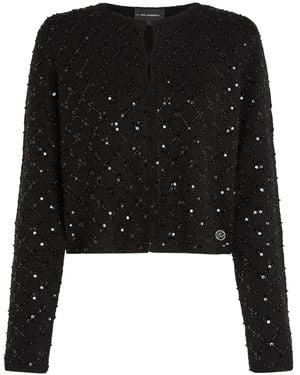Karl Lagerfeld スパンコール カーディガン - ブラック