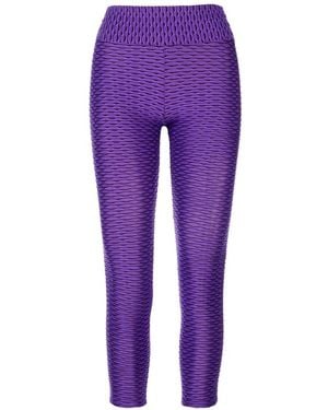 Tessitura Body Couture 3D-Texture Performance Leggings - Purple