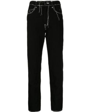 Y's Yohji Yamamoto Jeans Mit Kontraststickerei - Schwarz
