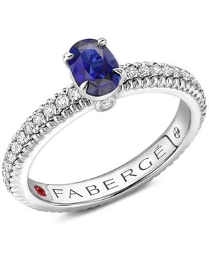 Faberge 18Kt Colour Of Love Weißgoldring Mit Schmucksteinen - Blau