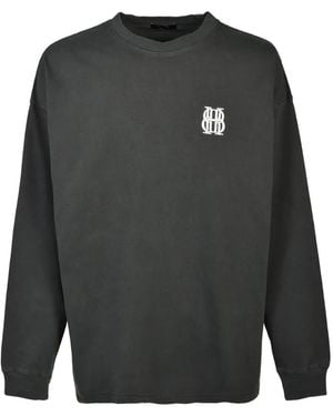 BREATH Logo-Embroidered Long-Sleeve T-Shirt - Grey