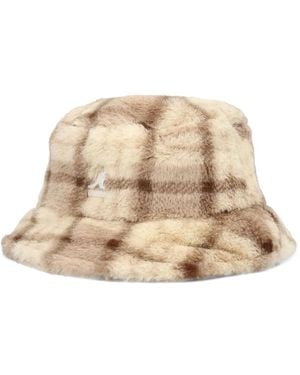 Kangol Plaid-Pattern Bucket Hat - Natural