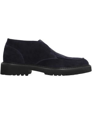 Doucal's Round-Toe Leather Boots - Blue