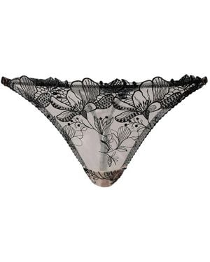 Twinset Embroidered Tulle Thong - Grey