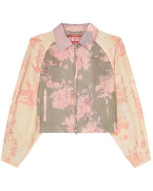 DIESEL Floral-Print Bomber Jacket - Pink