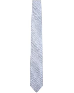 Lanvin Losange-Pattern Tie - White