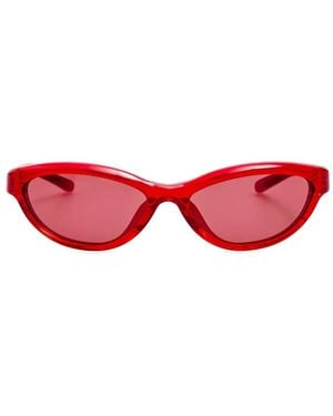 Jacquemus Oval-Frame Sunglasses - Red