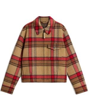 Woolrich Check-Pattern Zip-Up Jacket - Red