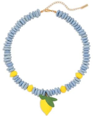 Jennifer Behr Collar Citron Con Colgante De Limón - Azul