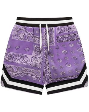 A Bathing Ape Edition Paisley-Print Shorts - Purple