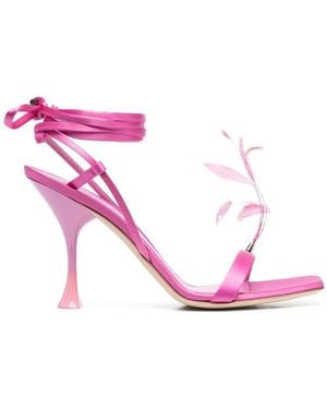 3Juin Kimi 105Mm Feather-Detail Sandals - Pink