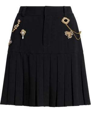 Cinq À Sept Minifalda plisada con broches - Negro