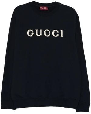Gucci Log-Detail Crew-Neck Jumper - Black