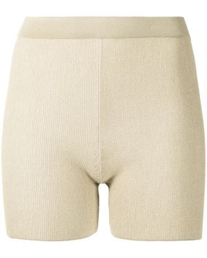 Jacquemus Arancia Ribbed-Knit Shorts - Natural