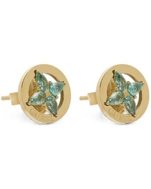 Guess 8Mm Crystal-Flowers Studs-Golden - Metallic