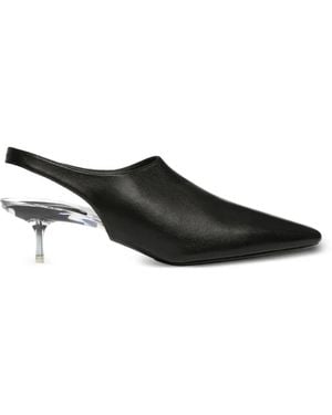 Courreges Transparent-Heel Slingback Court Shoes - Black
