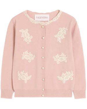 Valentino Garavani Embroidered Lace Cardigan - Pink