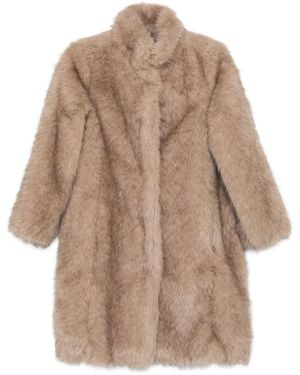 ROSSO35 Faux-Fur Coat - Natural