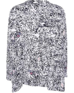 Daniela Gregis Blusa con garabatos estampados - Blanco
