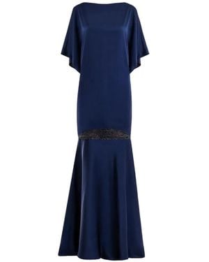 Gemy Maalouf Beaded Flutter-Sleeve Dress - Blue