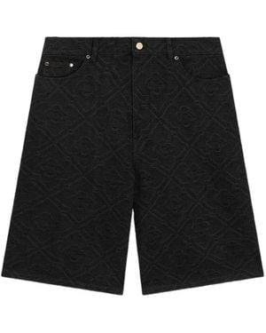 CASABLANCA Monogram Denim Shorts - Black