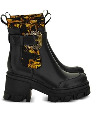 Versace Jeans Couture Buckle-detail Platform Boots - Black