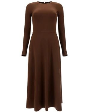 Balenciaga Long-Sleeves Maxi Dress - Brown