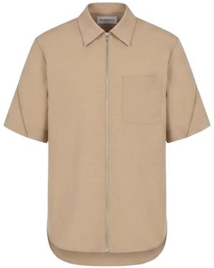 Givenchy Zip-Up Short-Sleeve Shirt - Natural