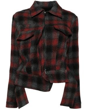 Yohji Yamamoto Checked Jacket - Black