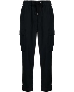 Peserico Drawstring-Waistband Cropped Track Trousers - Black