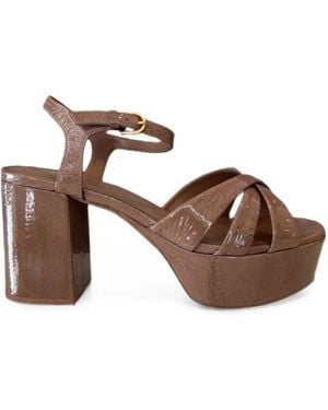 Carrano Crinkled-Effect Platform Sandals - Brown