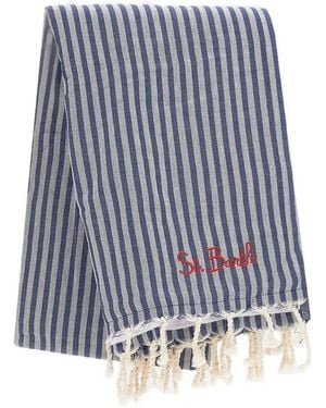 MC2 Saint Barth Fouta Gestreept Strandlaken - Blauw