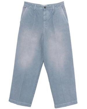 Marni Pleated Button-Fastening Trousers - Blue