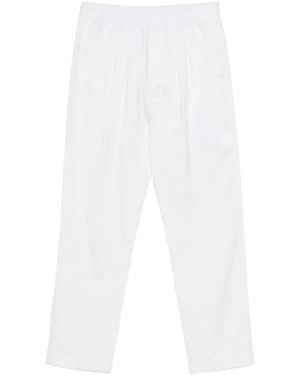 Tom Ford Herringbone Pleated Trousers - White