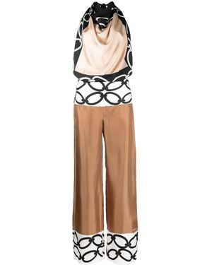 Valentino Garavani Chain 1967 Foulard Silk Jumpsuit - White