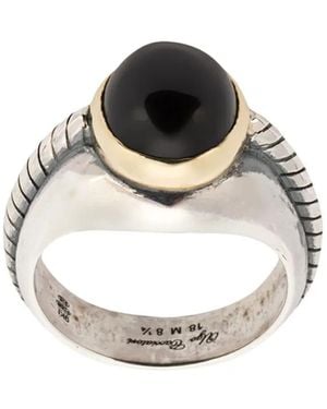 Ugo Cacciatori Ring Mit Onyx - Mettallic