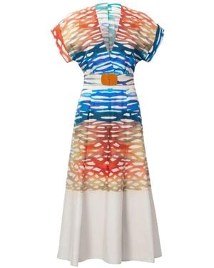 Silvia Tcherassi Sakura belted midi dress - Blanco