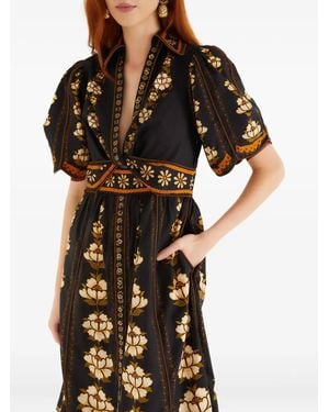 FARM Rio Chenille Flowers Midi Dress in Red | Lyst